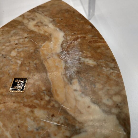 Heart Shaped Vintage Stone Trinket Box Made in India with mother of pearl inlay - Picture 2 of 8